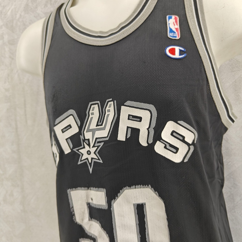 Vintage David Robinson Jersey Men L 44 Black Champion San Antonio Spurs Made USA - Picture 5 of 10